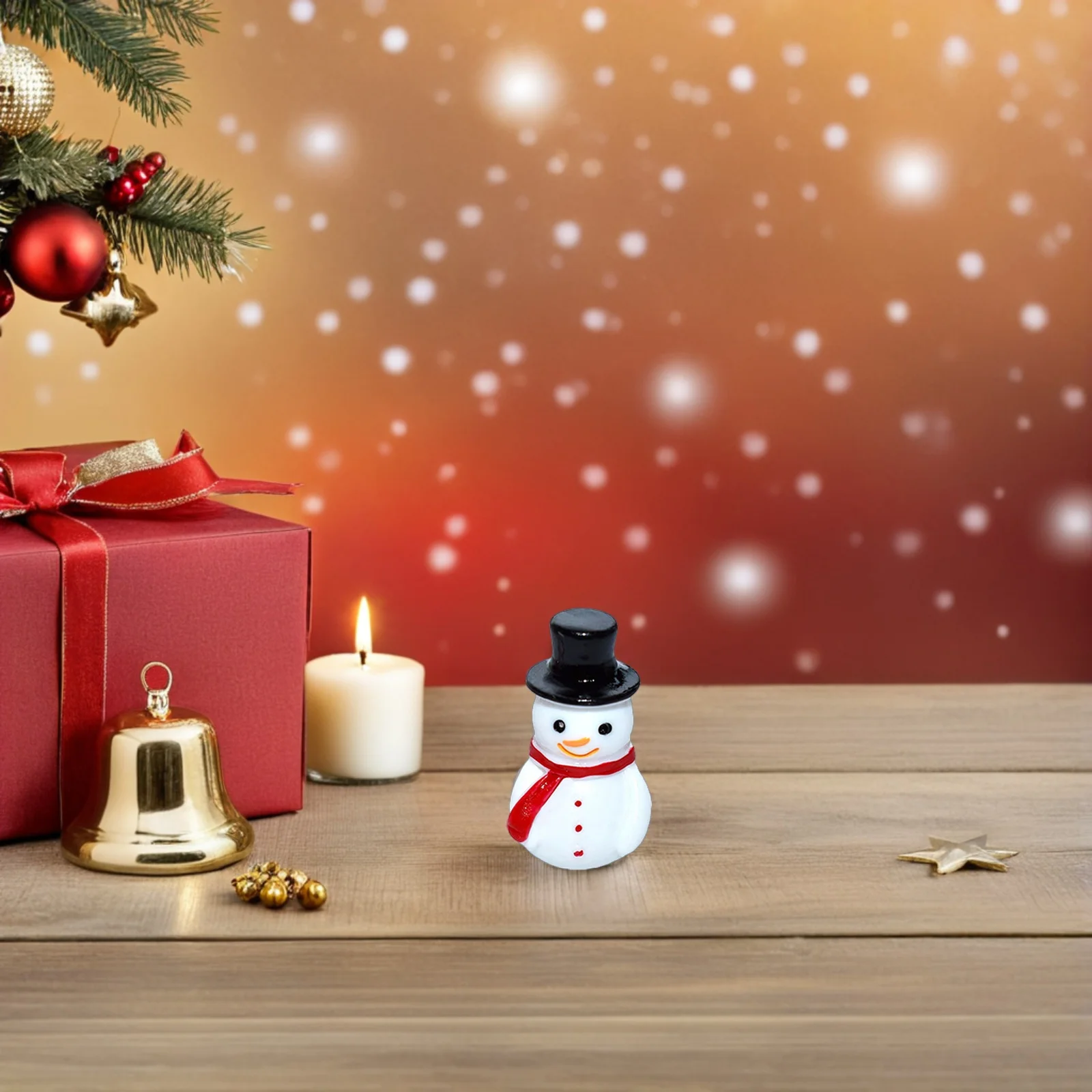 

10Pcs Mini Snowman Resin Xmas Decoration Christmas Miniature Ornament Home Office Micro Landscape DIY Decoration