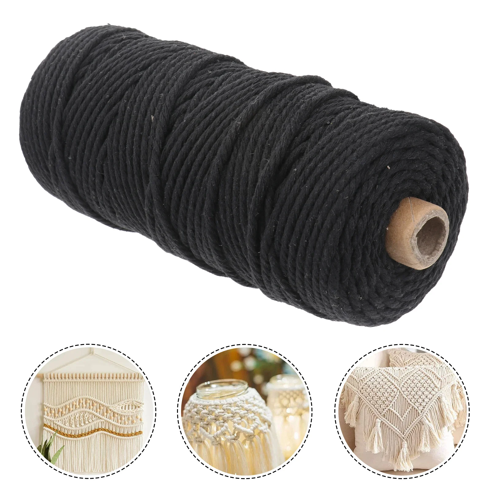 1 قطعة 100 متر 3 مللي متر حبل القطن للحرف اليدوية الطبيعية غير الملطخة مضفر الموضوع مكرميه لتقوم بها بنفسك نسيج التوتير ملزمة قابلة لإعادة الاستخدام