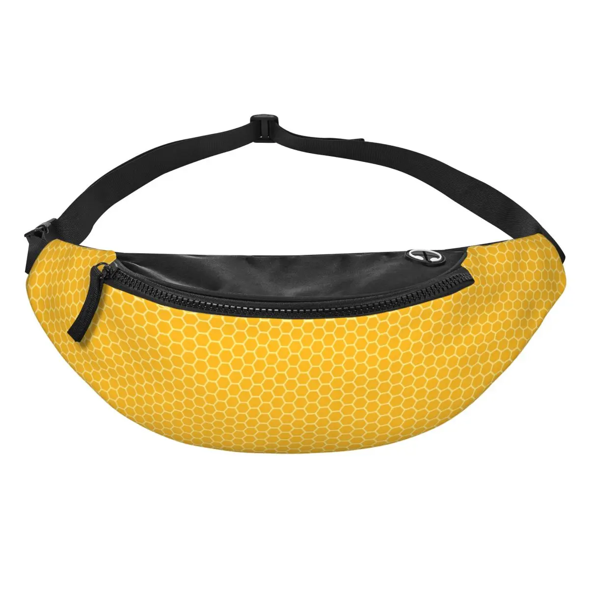 Custom Hexagon Beehive Honeycomb Fanny Pack Men Women Crossbody Waist Bag for Travel Hiking Phone Money Pouch