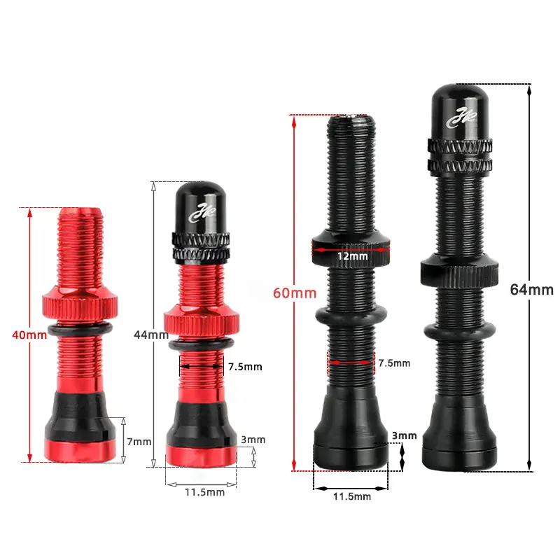 Deemount 2 Chiếc Xe Đạp Băng Vệ Sinh Dạng Valve Schrader Núm Vú Một/V Van Lõi Bằng Đồng Gia Công CNC Anodized Cho MTB Xe Đạp Đường Bộ băng Vệ Sinh Dạng Vành Xe