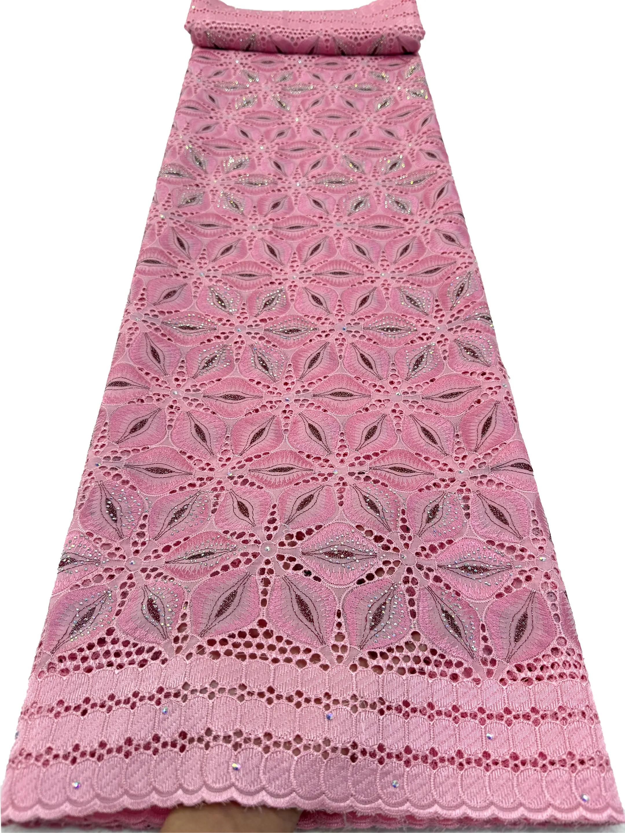 

2026 Newest Swiss Voile Lace Cotton Fabric 5Yards African Nigerian Style For Sewing Women Wedding Evening Party Dresses Material