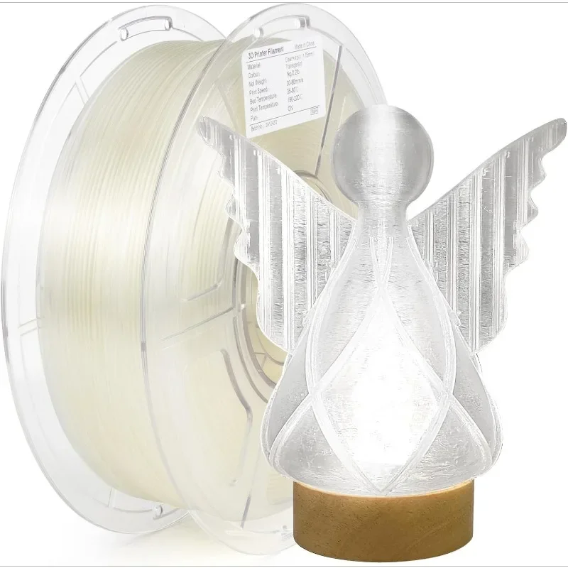 

PETG Прозрачная нить для 3D-принтера Прозрачная PETG 1,75 мм Быстрая скорость печати PETG 1 кг Расходные материалы для 3D-печати