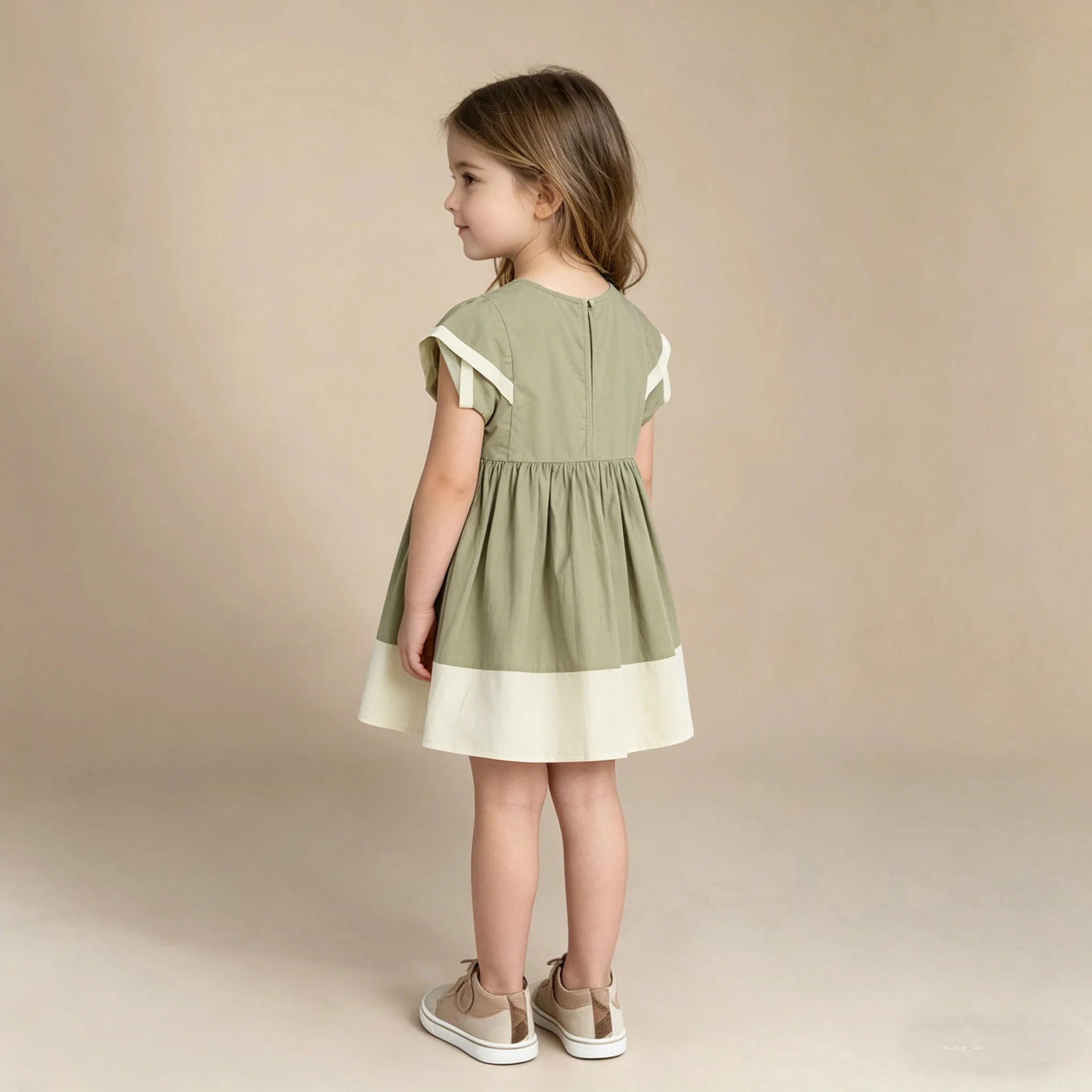 2026 Girls Summer New 2-6Yrs Pure Cotton Sleeveless Lace Collar Baby Girl Dress Children Princess Birthday Sweet Dress 1690