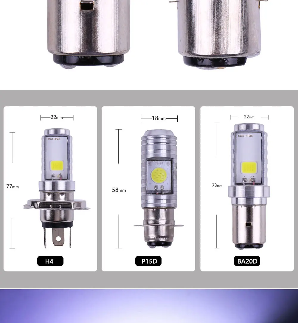1 قطعة H4 LED لمبات P15D BA20D LED دراجة نارية العلوي H6 موتو لمبات للدراجات النارية سكوتر ATV كشافات 12 فولت 24 فولت 6000 كيلو اكسسوارات