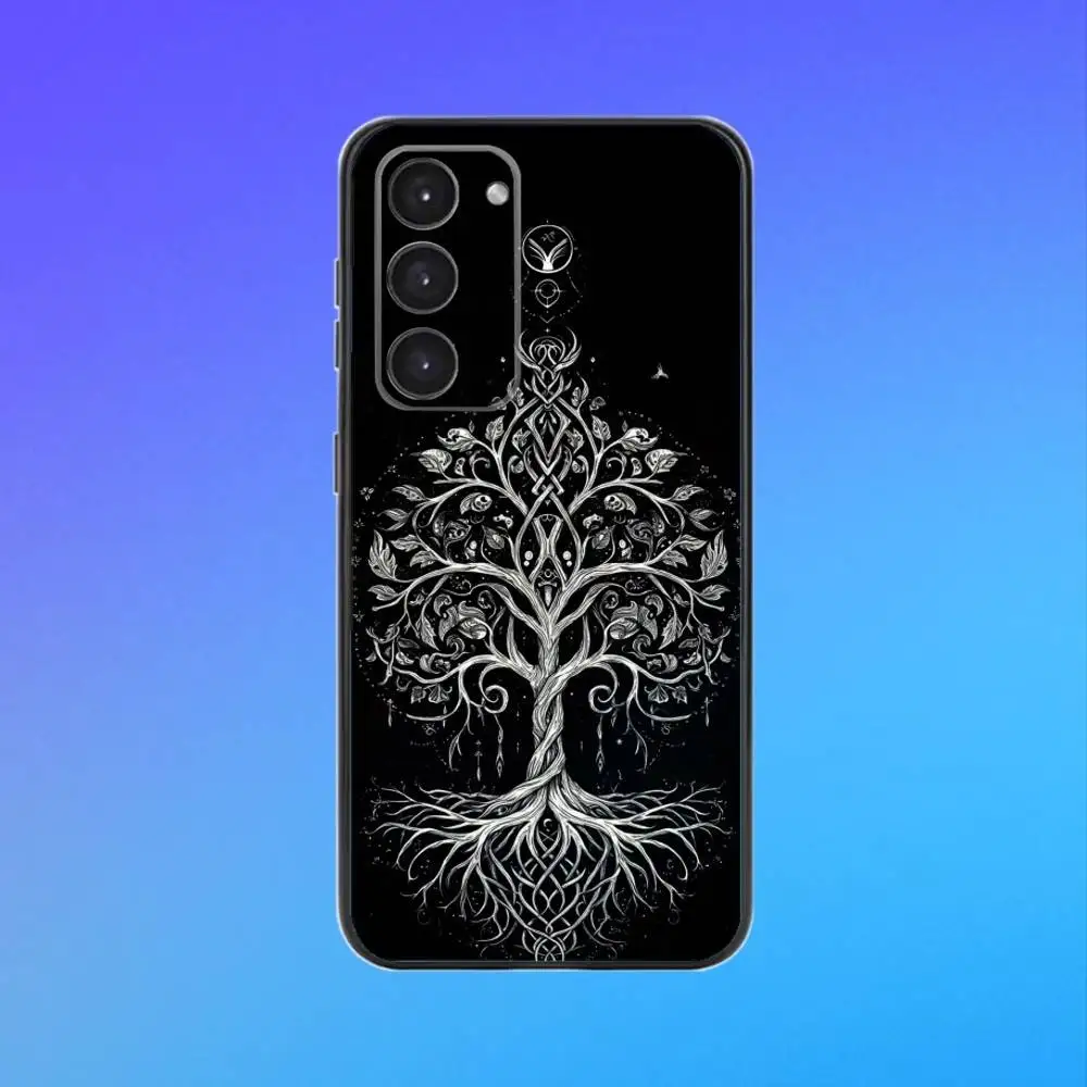 Tree of life Y-Yggdrasil Phone Case For Samsung A73,A72,A71,A70,A53,A52,A51 Black Soft Case