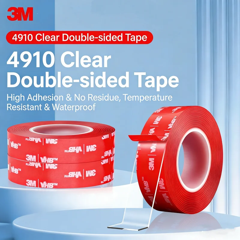 3M VHB4910 Transparentes doppelseitiges Klebeband, stark, spurlos, hochviskoses, wasserfestes Klebeband für die Befestigung von Auto- und andere Ornamenten