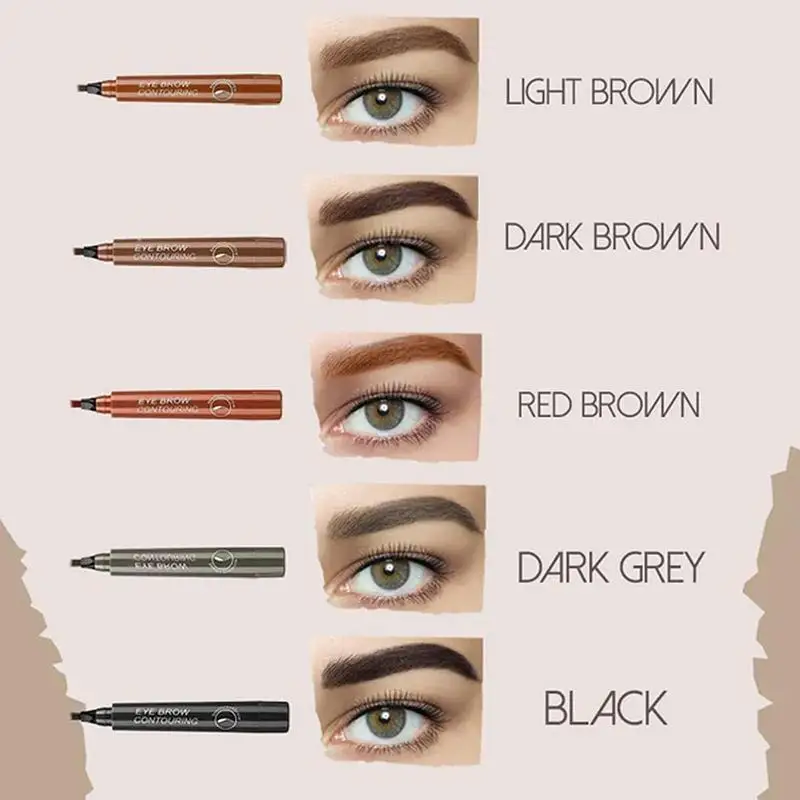 5 Colors Brow Pencil Natural Microblading Eyebrow Pencil Long-Lasting Eyebrow Makeup Cosmetic Waterproof Eyebrow Marker Pen