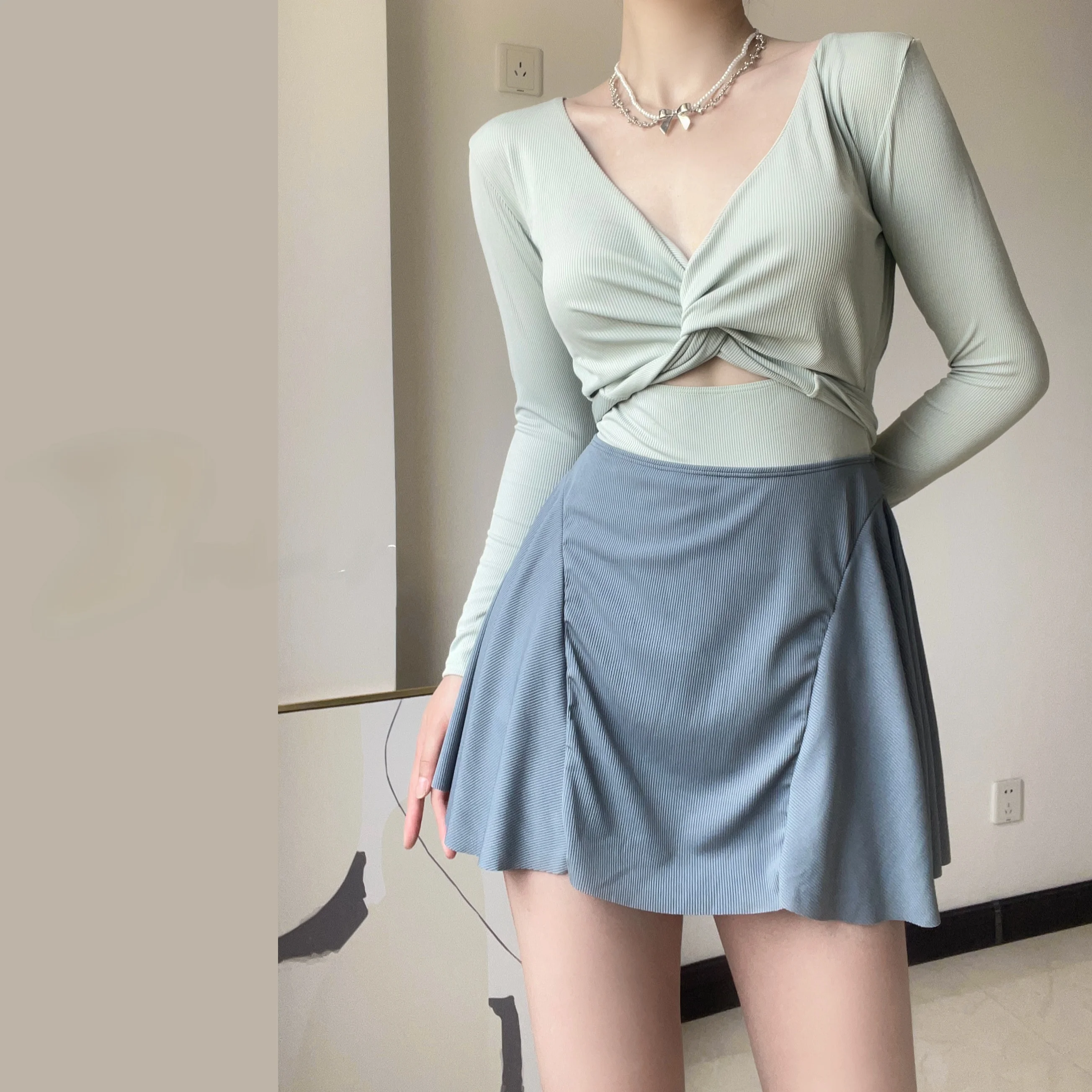 

Женский слитный купальник Dr Honey с высокой талией, скрывающий фигуру, консервативный, с юбкой, для полных женщин