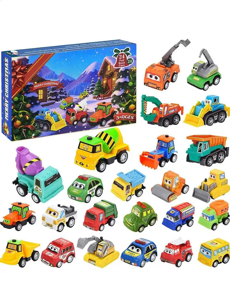 Christmas car Gifts Advent Calendar 24pcs Pull-back car set toy gift 24 Days to Christmas Countdown Calendar Christmas Gifts