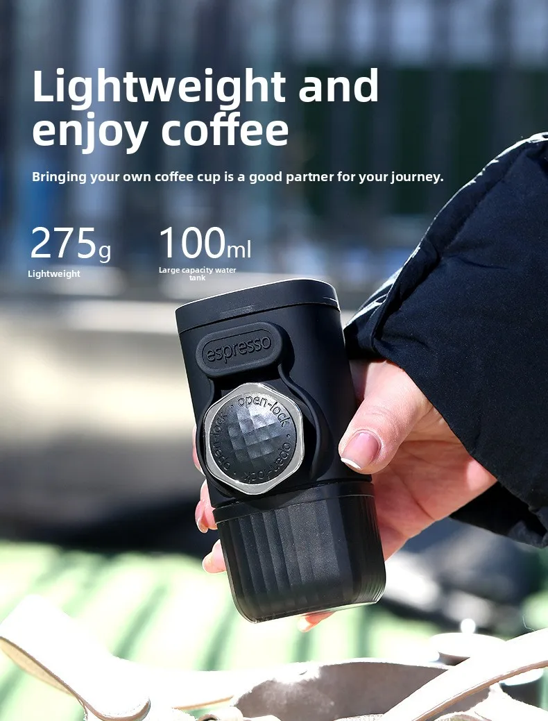 

Portable Hand Press Espresso Machine for Home Travel Outdoor Italian Coffee Maker mini tiny fast