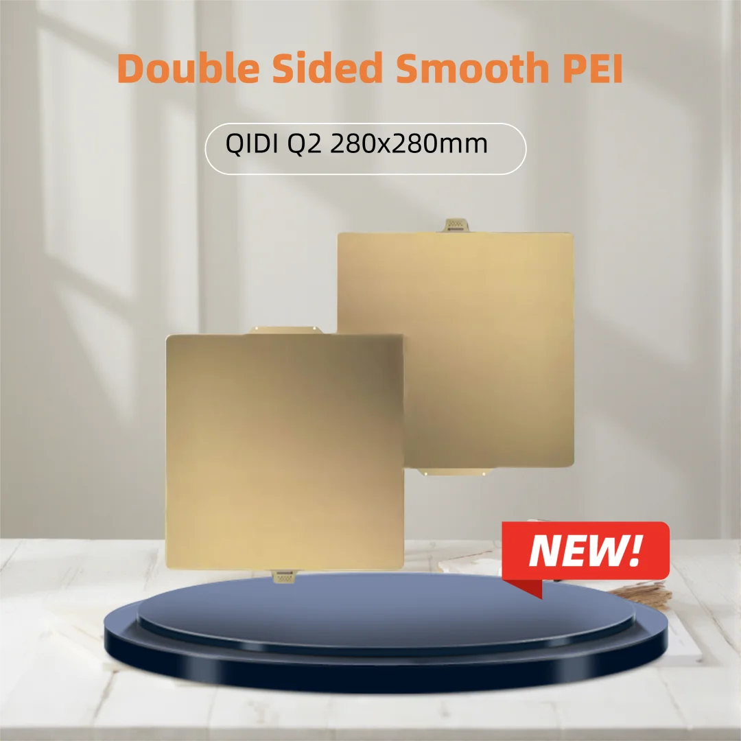 

QIDI Q2 Build Plate Smooth Double Side PEI Plate 280x280mm Spring Steel Sheet Flexible Heat Bed for QIDI Q2 Combo 3D Printer