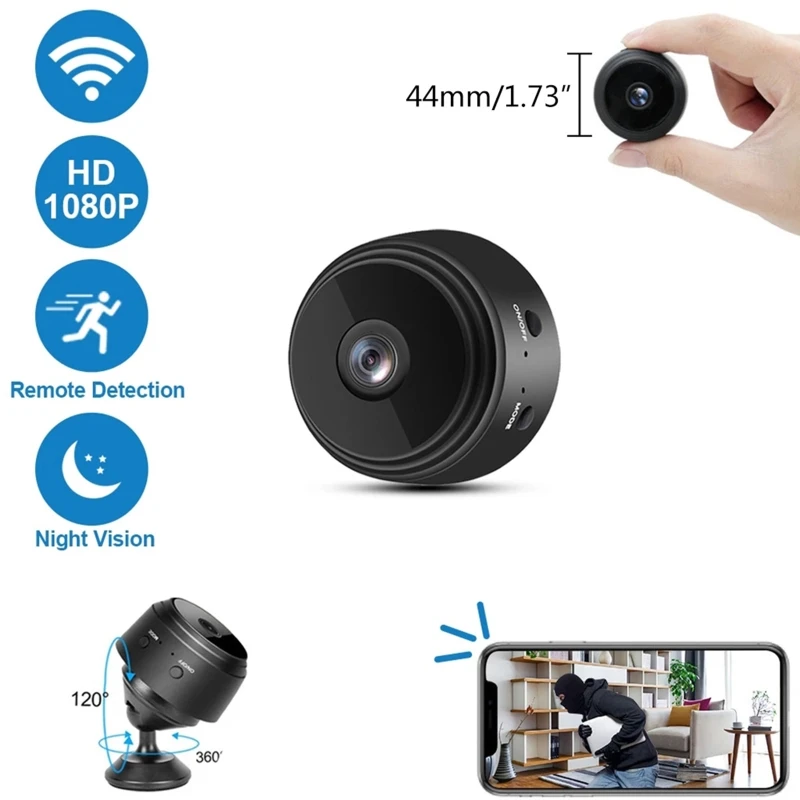 A9 Mini Camera 1080P Wireless WiFi Smart Home  Surveillance IP Camera for Indoor 24BB