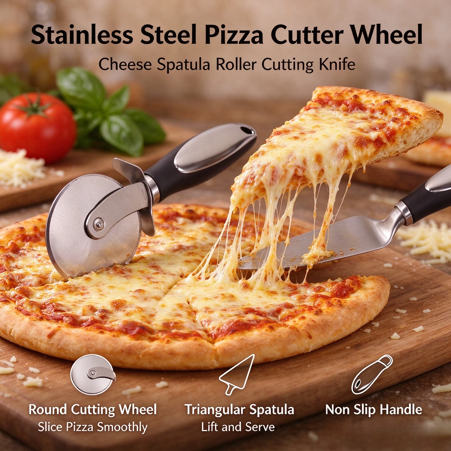 Cortador de pizza em aço inoxi - Kitchen Roller Baking avaliação e preço