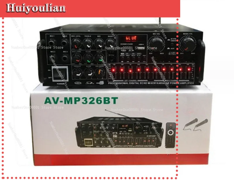 AV-MP326BT Professional Amplifier Bluetooth USB Playback with Display Remote EQ Mixer Amp
