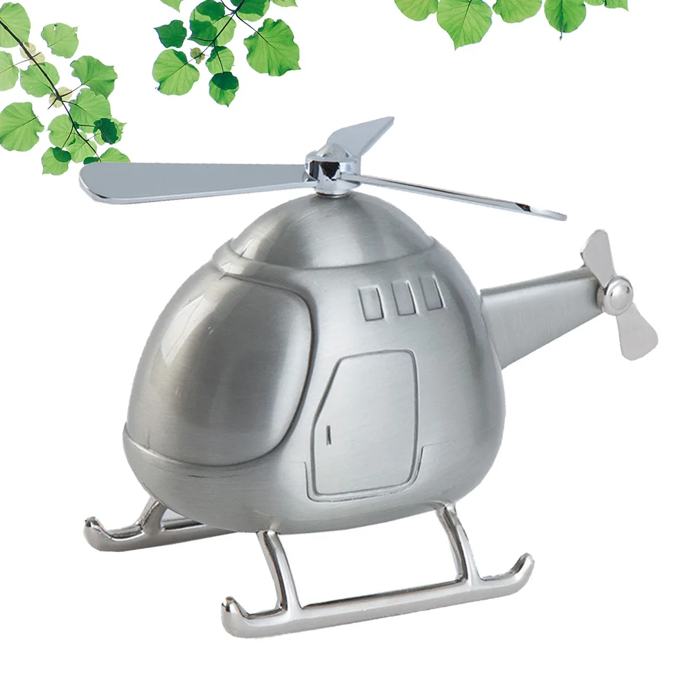 

Mini Helicopter Coin Bank Piggy Bank Alloy Saving Box Office Desktop Decor Gift for Children Office Desktop Ornament
