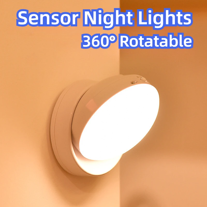 

PIR Motion Sensor LED Night Light 360° Rotatable USB Rechargeable Energy saving Led Lamps For Bedroom Corridor Foyer