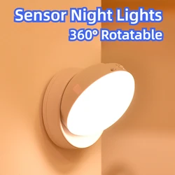PIR Motion Sensor LED Night Light  360° Rotatable USB Rechargeable Energy saving Led Lamps For Bedroom Corridor Foyer