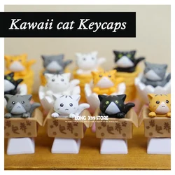 Cute Cat Key Cap Cartoon Handmade Mechanical Keyboard Caps Accessories Personalized Cherry MX Artisan Custom Pink PBT Keycap