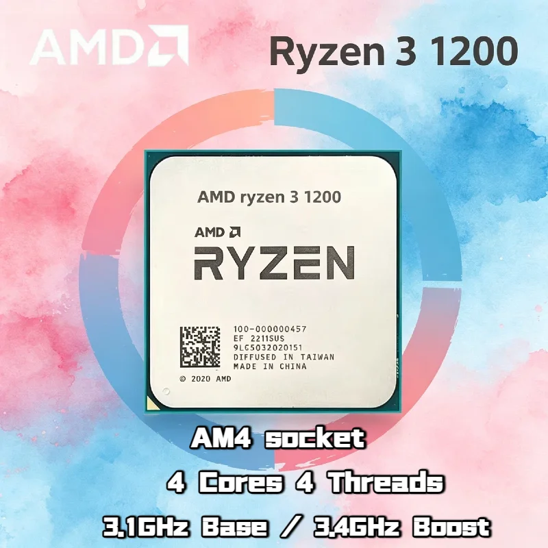 

High Performance AMD R3 1200 CPU 4 Core 4 Thread 3.4GHz Max Boost 14nm AM4 8MB L3 65W DDR4 2667MHz Desktop Gaming Tray