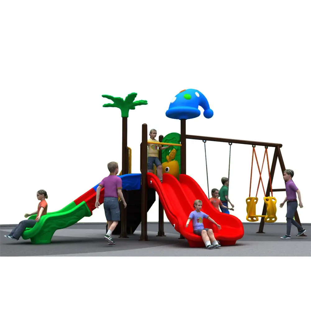 New Style Xiaowoniu07Outdoor Playground Baby Multi Functional Toys Colorful Plastic Swing Slide Set2026