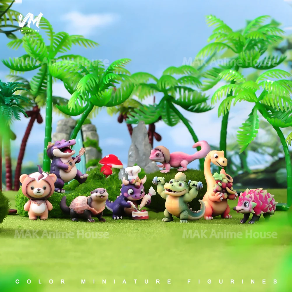 Hars Diorama Fruit dieren Leuke Slapende Krokodillen Cartoon Miniatuur Figuren Model Automotive Computer Desktop Decoratie Kit