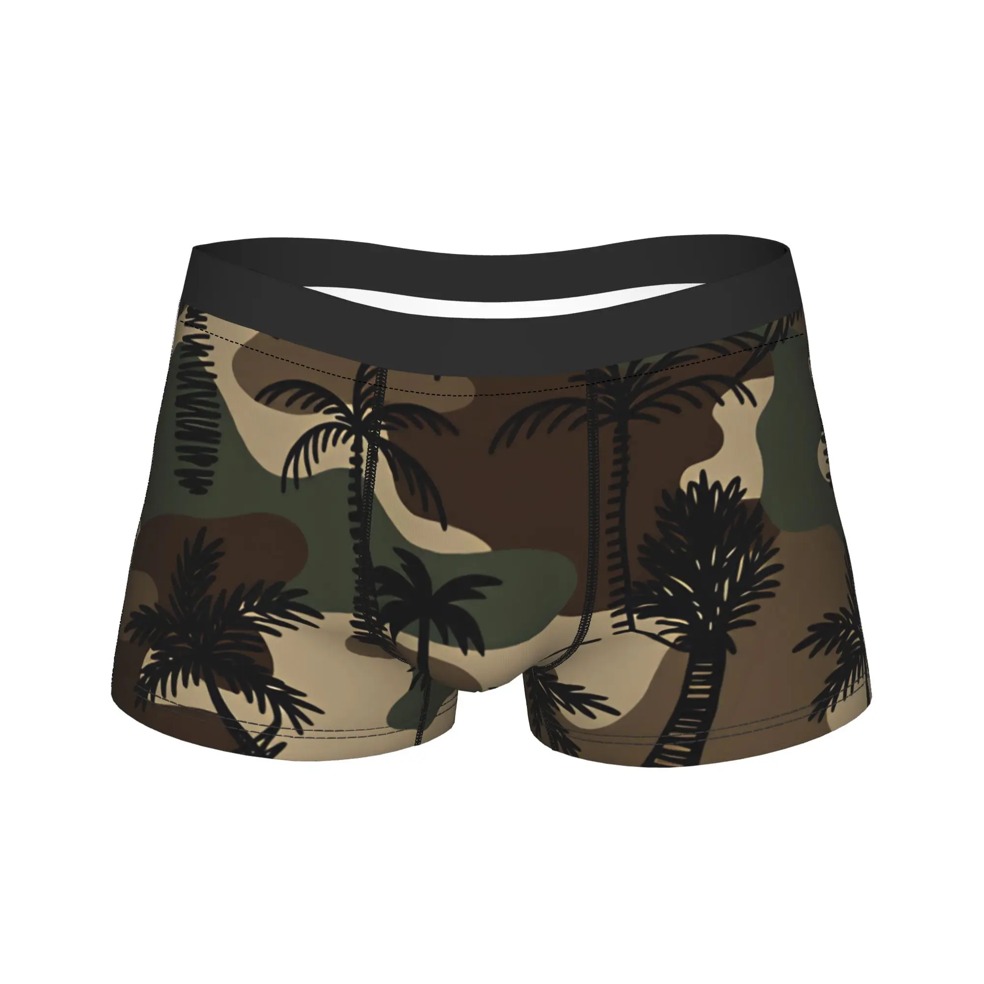 Cute Cat Camouflage  Boxer Shorts  Pouch Underwear Quality Pattern Shorts Briefs Soft Trend Males Panties Big Size 2XL