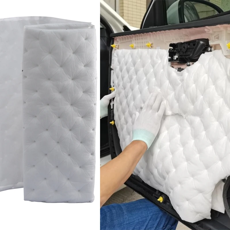 

50x80cm White Car Sound Heat Insulation Cotton Noise Deadening Mat Self Adhesive Waterproof Flame Retardant Material Pad Sticker