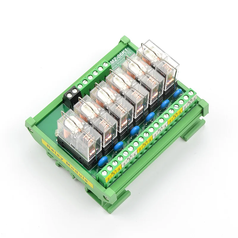 16A 6 kanałów PNP NPN NO NC Interfejs Moduł przekaźnika do montażu na szynie DIN 12V 24V DC Mikrokomputer PLC z pojedynczym układem scalonym BMZ-06K1 — zdjęcie 4