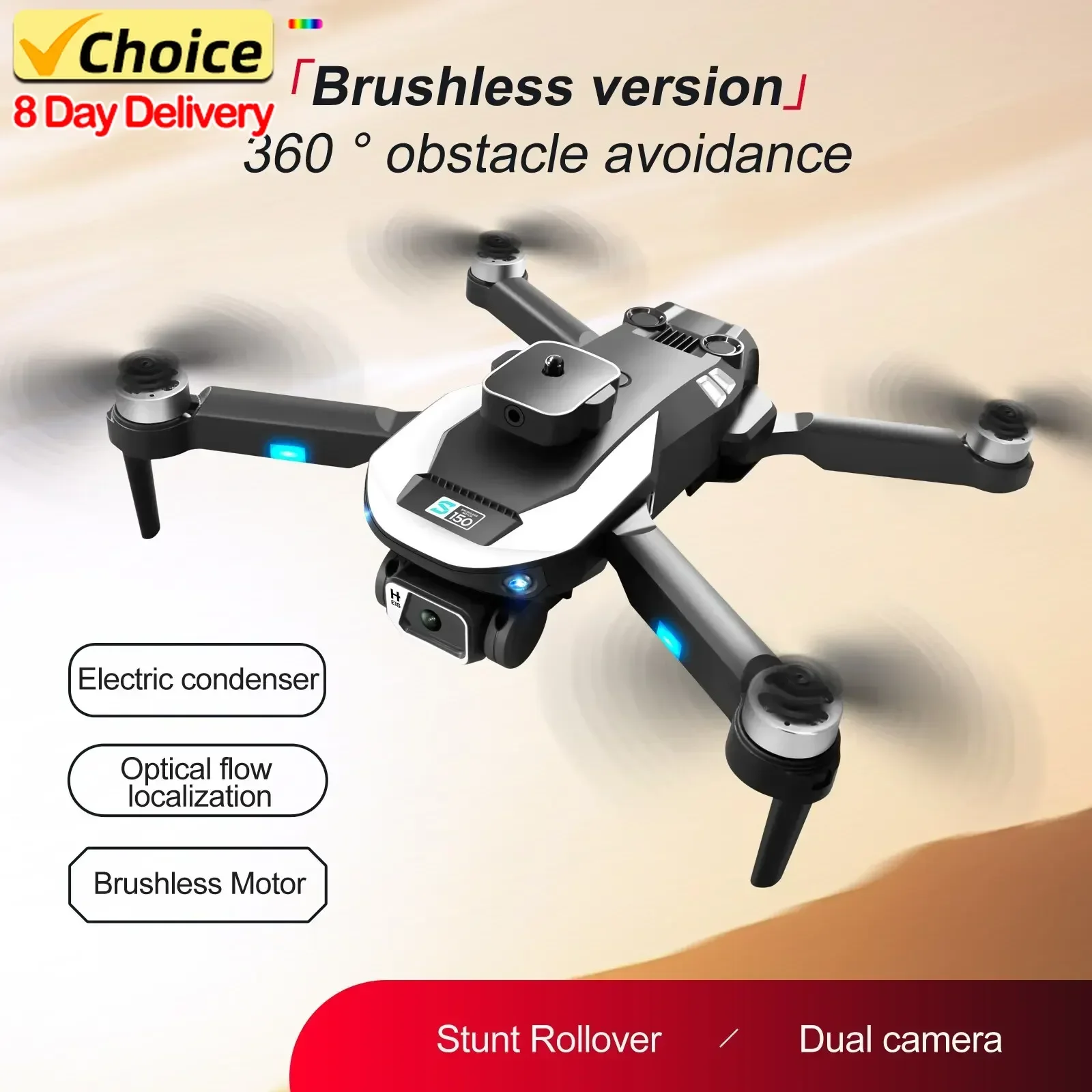 Nuevo Dron S150 sin Escobillas 8K Profesional con Doble Cámara, Evitación de Obstáculos, Flujo Óptico, RC, Plegable, Quadcopter, Juguetes, 9000M