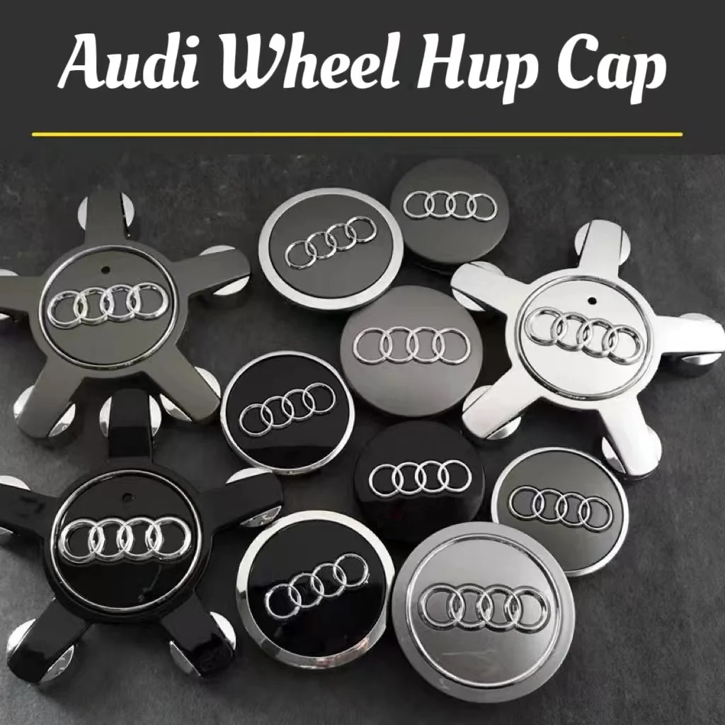 4pcs AUDI A3 A4 A5 A6 A7 A8 S4 Q7 Q3  Wheel Center Cap Hub Covers 60mm 61mm 68mm 69mm 135mm Car Styling  Badge  Auto Accessories