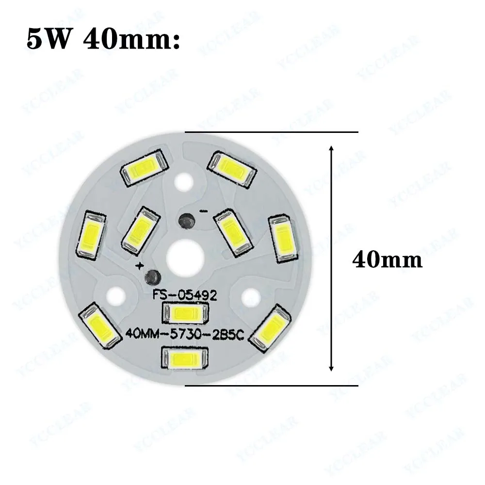 10pcs SMD 5730 LED Light Board 15-17V 5W 40mm 50mm LED PCB Lamp Plate Warm Natural White For Bulb Crystal Ceilig Light Downlight