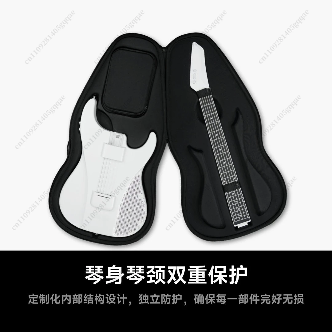 Air-Gitarren-Zubehör-Rucksack mit Mikrofon, Gitarrensaiten und Gurt - Musikinstrumententasche – Detail 3