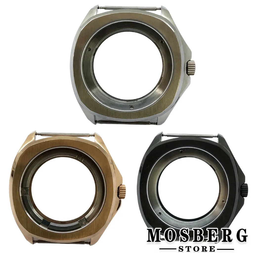 

40mm Watch Case Silver Black Solid 316L Stainless Steel For NH35 NH36 ETA2836 ETA2824 Miyota8215 8205 821A DG2813 PT5000