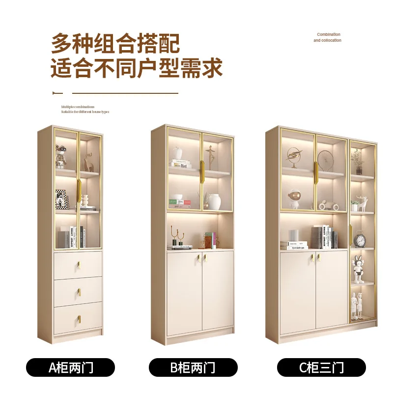 Light Luxury Bookcase  Dustproof Glass Door Display Cabinet Modern Simple Household Living Room Furniture New Arrival