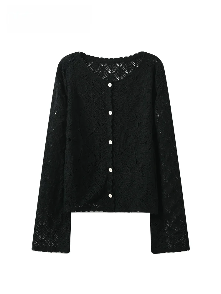 

CaraCLUB: Новая женская свободная вязаная кофта-накидка больших размеров с длинным рукавом, защита от УФ-излучения, полиэстер, весна