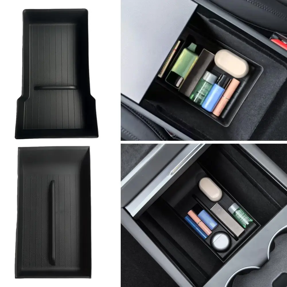테슬라 모델 Y 2025 팔걸이 하단 바닥 매트 보관함 Stowing Tidying Organizer 트레이 패드 자동차 액세서리 썸네일 3