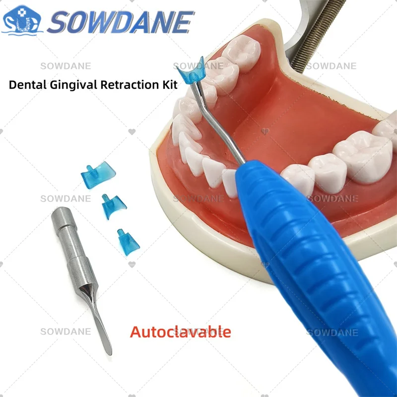 

New Dental Gingival Retractor Gum Retraction Tool with Silicone Handle Gingival Retraction Kit Ergosense Instrument Autoclavable