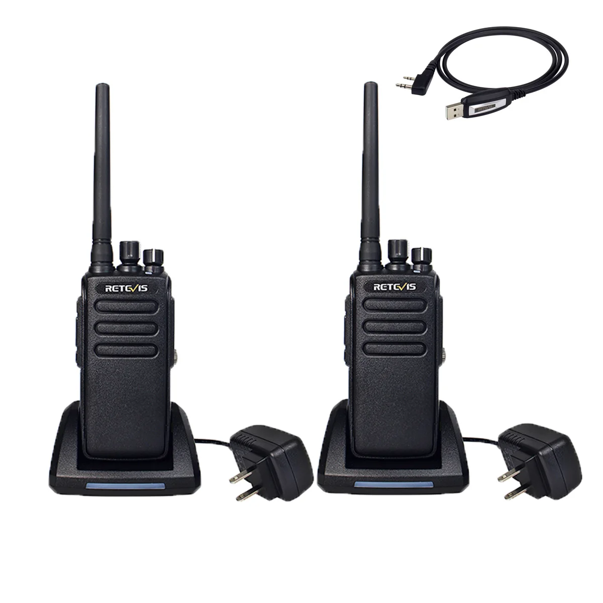 2PACK Retevis RT81 DMR IP67 Waterproof 10W Walkie Talkie UHF 32CH Encryption Digital/Analog FM Two Way Radio+Programming Cable