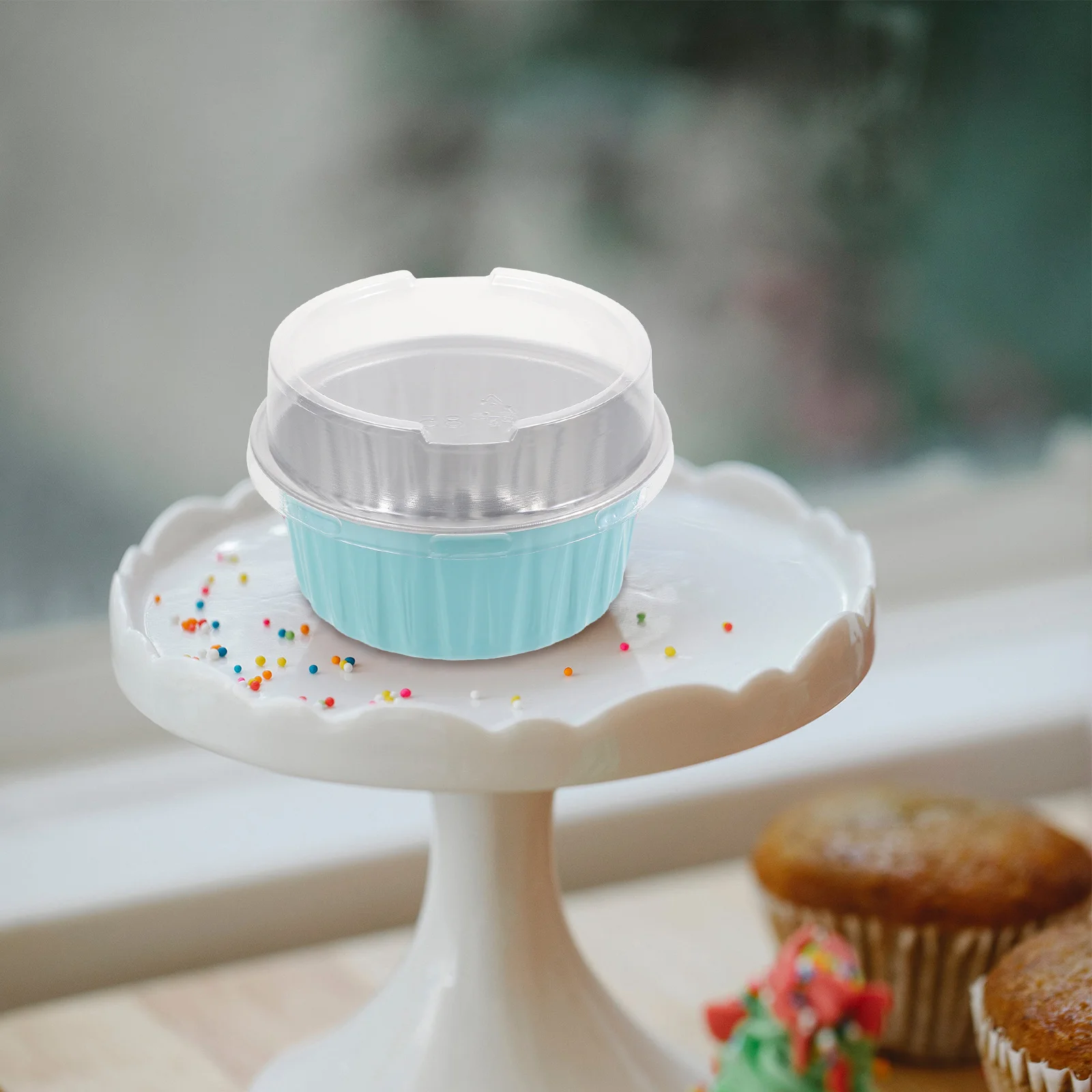 

40Sets Baking Pans Aluminum Foil Disposable Cake Pans for Cupcakes Pudding Cheesecake Baking Supplies Cake Pan