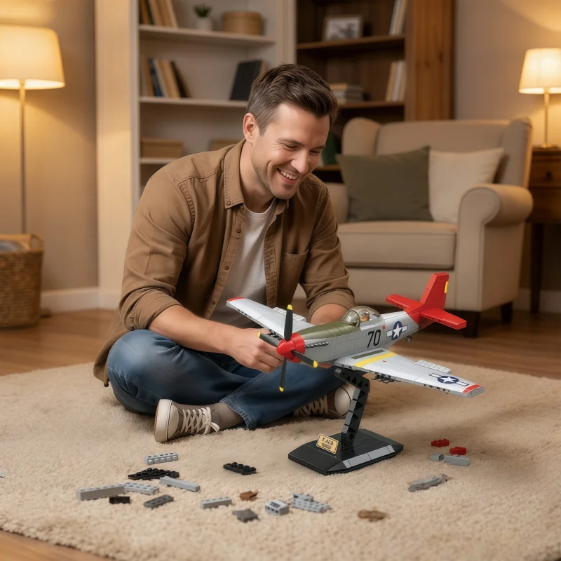 

Классический конструктор самолета времен Второй мировой войны, историческая модель военного самолета, креативный подарок для любителей истории