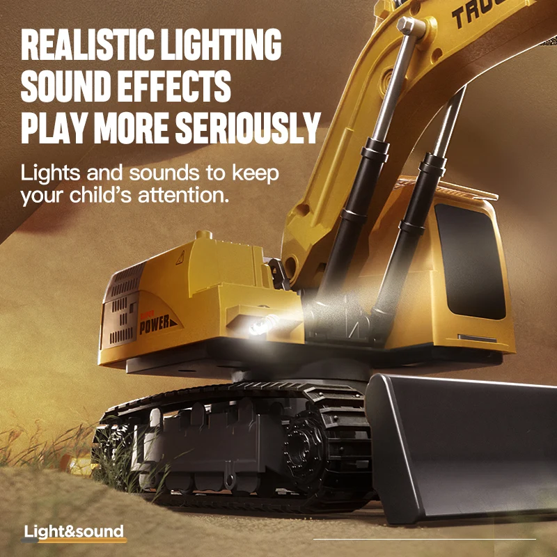 Large alloy remote control excavator toy car, little boy electric excavator, car engineering vehicle, children\'s shovel
