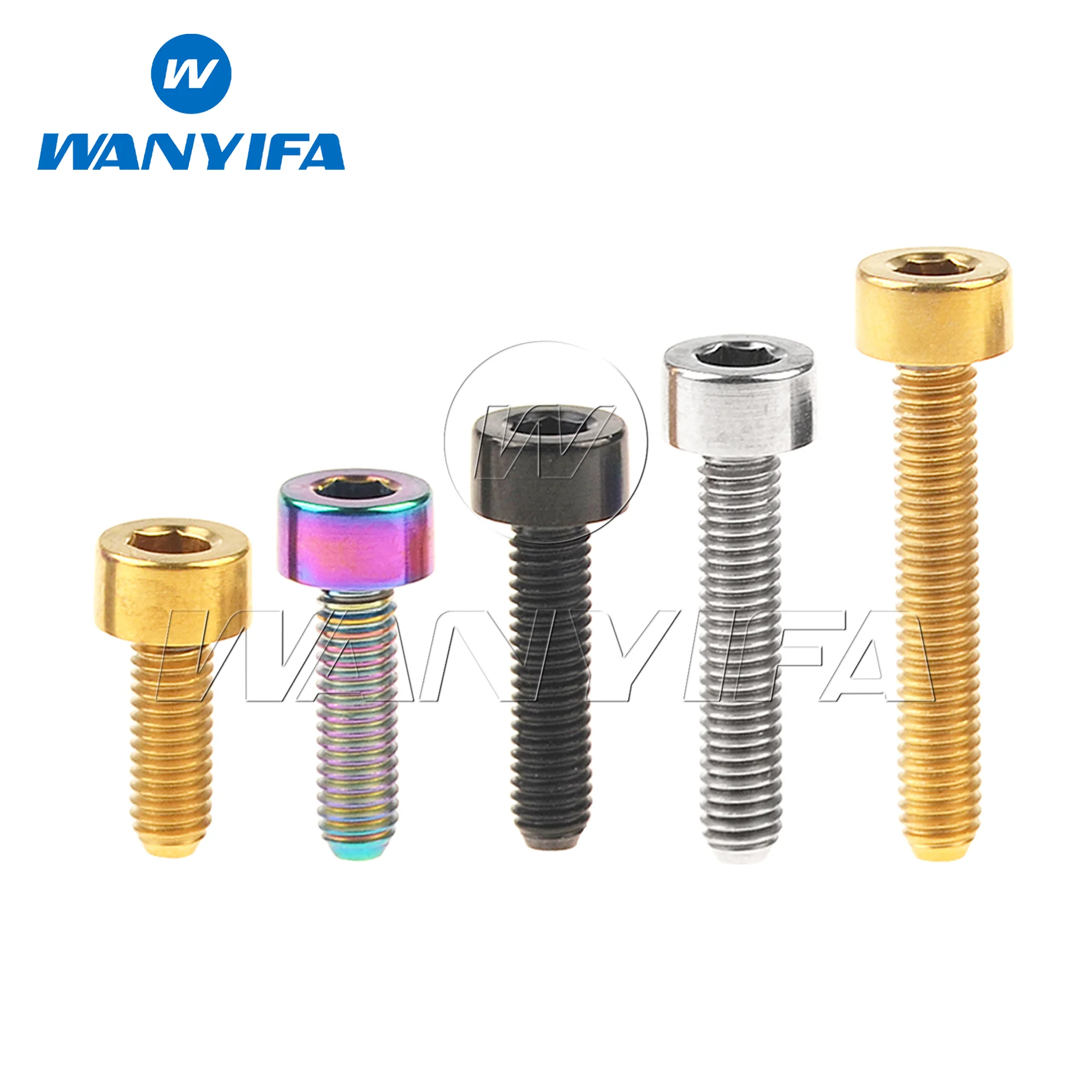 Wanyifa Titanium Bolt M3x 6 8 10 12 15 18 20mm Allen Key Stigma Screws for Aviation Model Bicycle