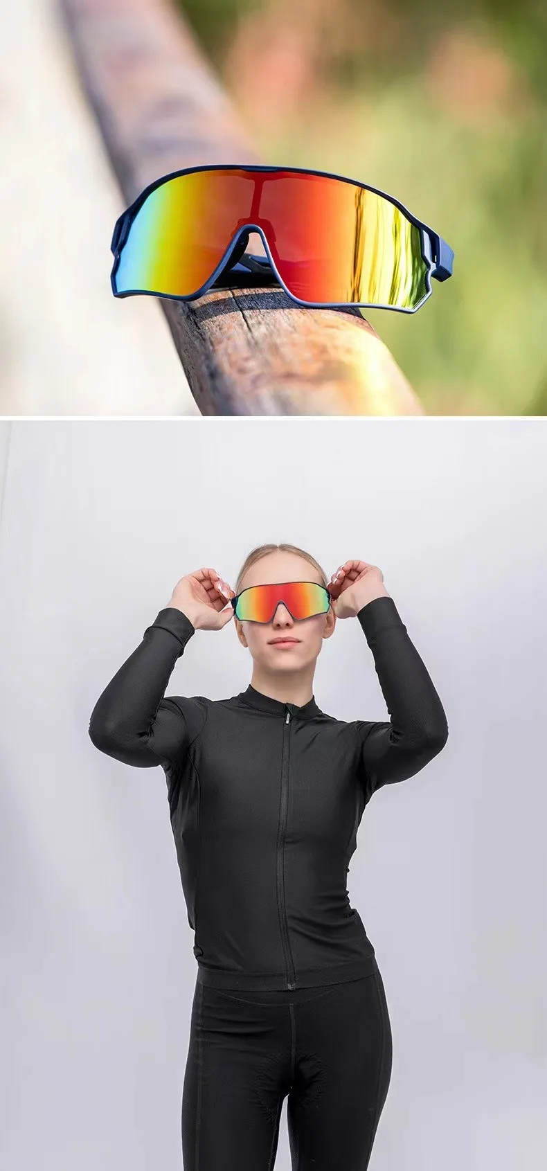 Riesige Anti-Schweiß- und Anti-Beschlag-Fahrradbrille mit hochauflösender Sicht, Herren- und Damenfahrräder, Outdoor-Sport-Geschenkbox – Detail 4