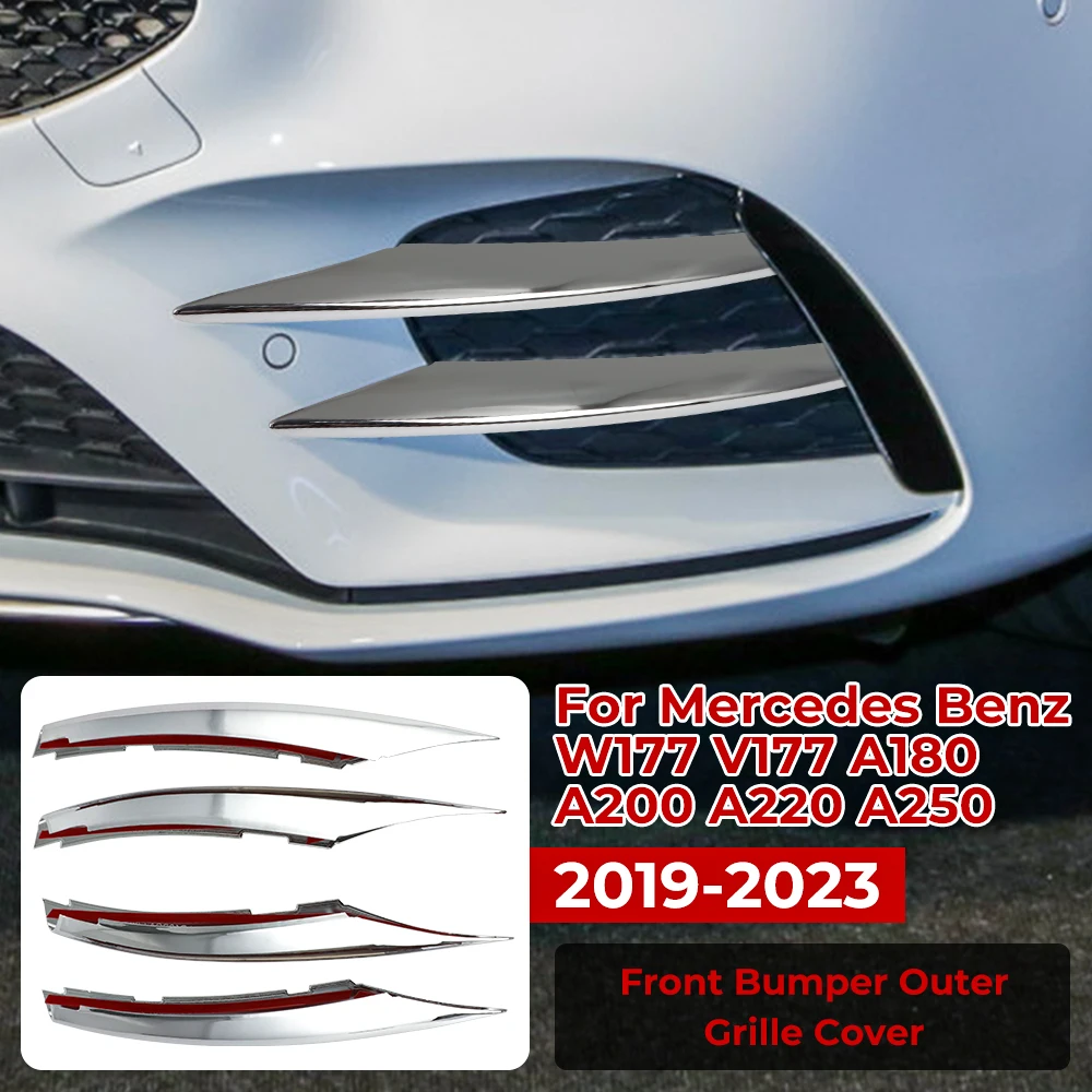 

For Mercedes Benz A Class W177 V177 A180 A200 A220 A250 2019 - 2023 Car Front Fog Lamp Lights Strips Trim Cover Car Accessories