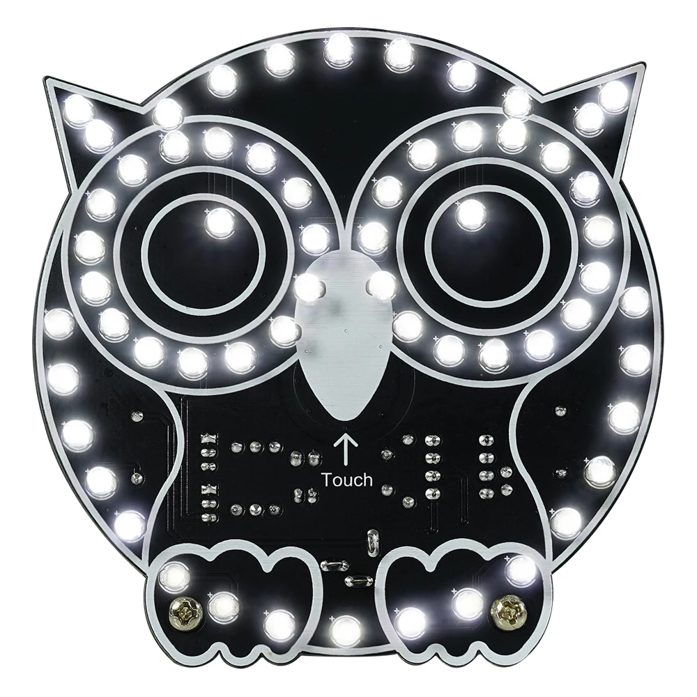 DIY Owl Night Light Electronics Kits LED Soldering Circuit Board Touch Switch Soldering Practice Kit with USB Cable