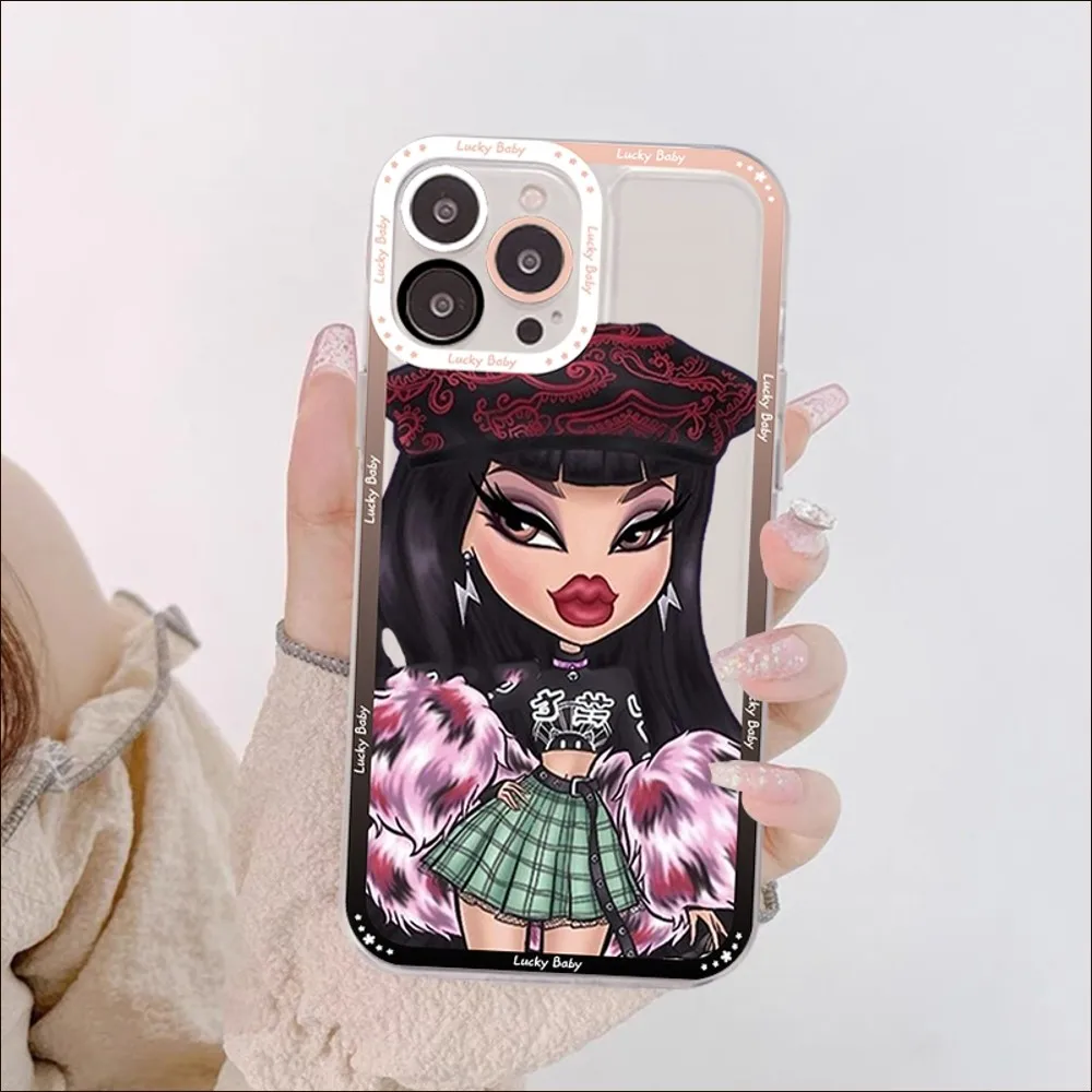 Cute Bratz Doll Phone Case For iPhone 13 14 Pro Max XS XR 12 11 Pro 13 Mini 6 7 8 Plus Soft Clear Back Cover