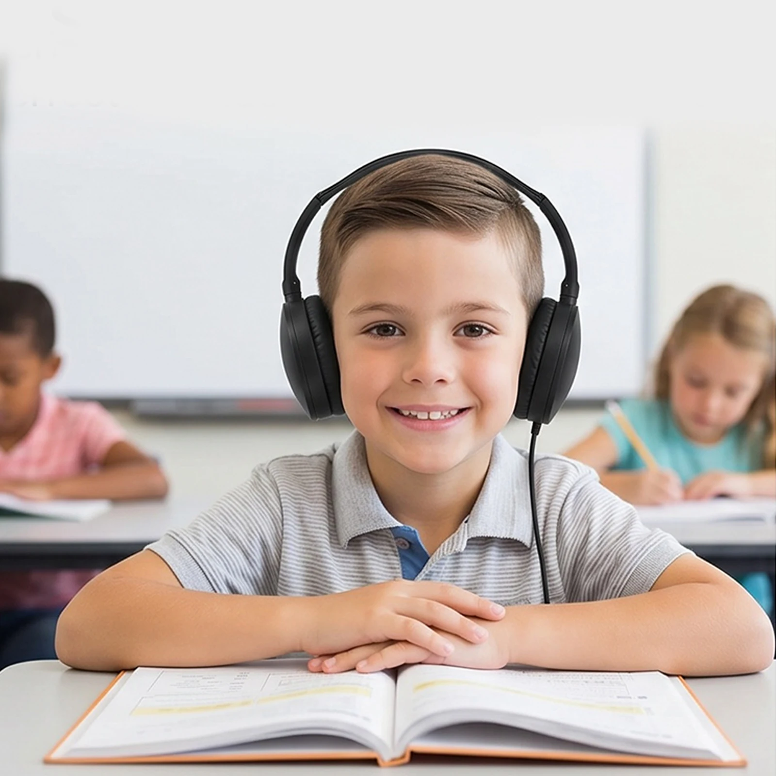 32ω Mixing DJ Headphones 50mm Drivers Wired Closed Back Headsets 3.5mm Jack for Libraries/Museums/Learning/Standardized Tests