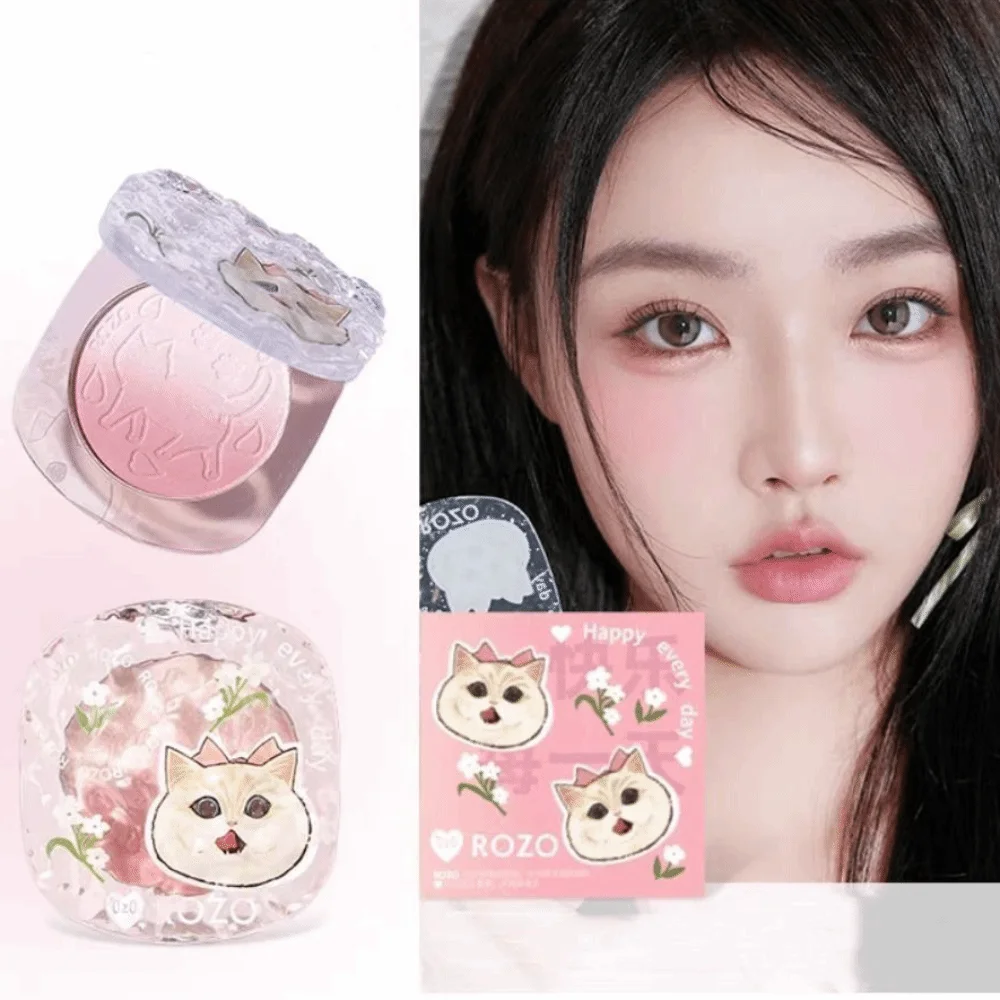 الخوخ الوردي التدرج اللون أحمر الخدود ماتي النهاية غرامة فلاش الوجه لوحة أحمر الخدود الطبيعية عارية مقاوم للماء الخد تينت روج #1