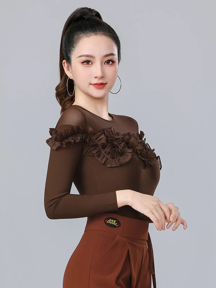 

2025 New Latin Dance Outfit Women's Slim Fit Dance Suit Top And Bot Everyday Dancing Clothes Beautiful Polyester Material