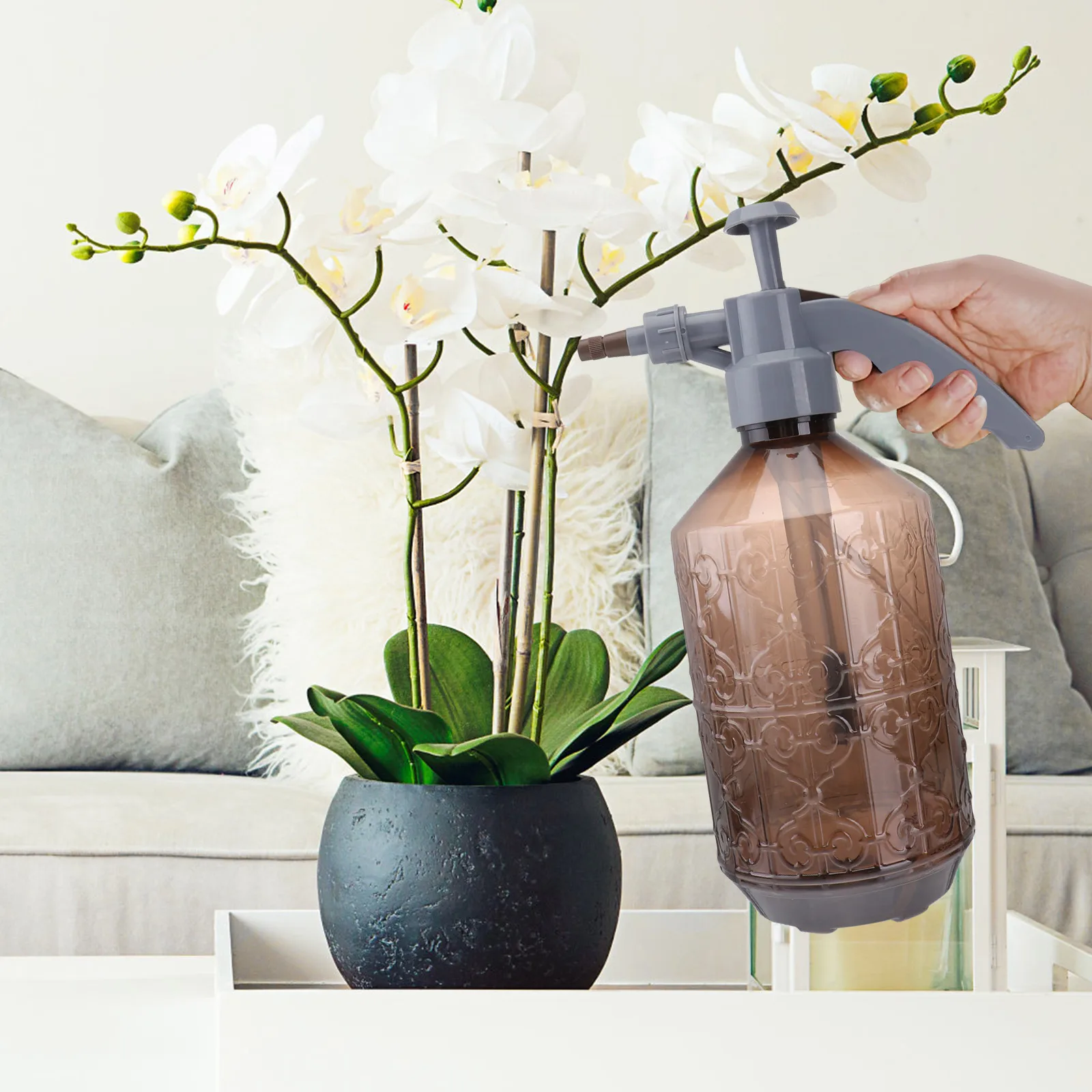 

H Pump Water Sprayer Sturdy Durable Plastic Gardening Watering Container for Plants Flowers Use